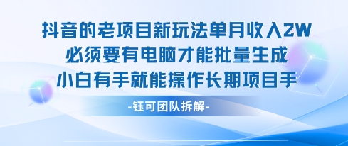 老项目新玩法单月收入2W小白有手就能操作长期项目-hl998