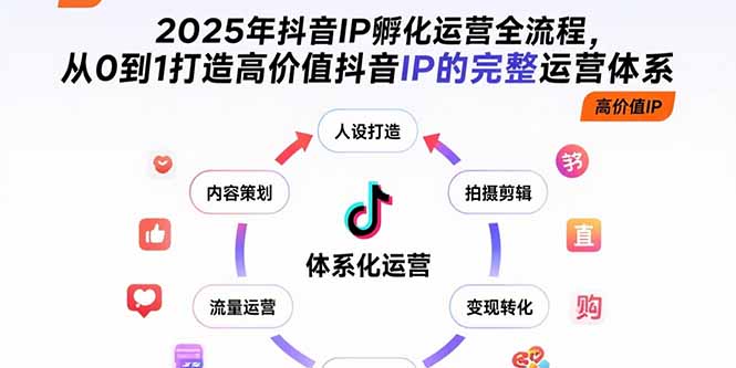 2025年抖音IP孵化运营全流程，从0到1打造高价值抖音IP的完整运营体系-hl998