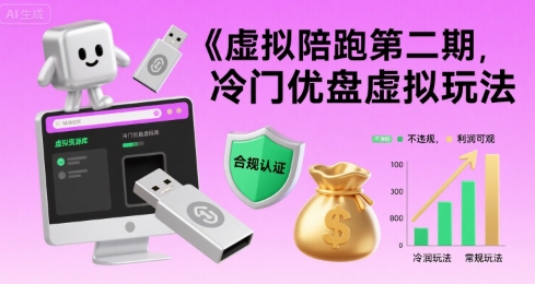 虚拟陪跑第二期，冷门优盘虚拟玩法，不违规，利润可观-hl998