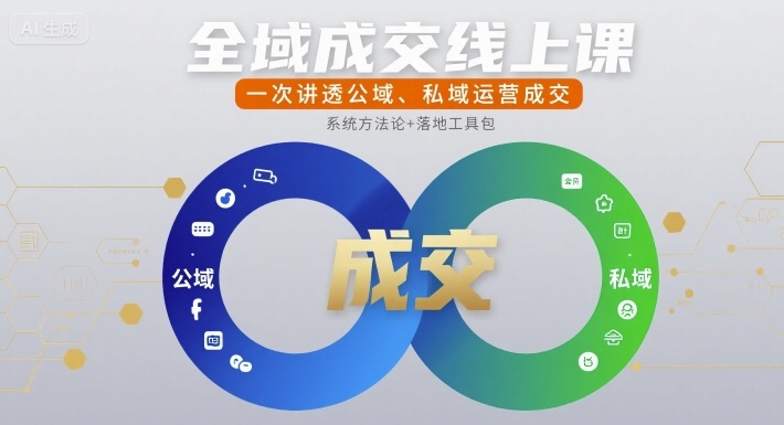 全域成交线上课，一次讲透公域、私域运营成交-hl998