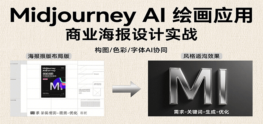 Midjourney AI绘画应用，关键词指令解析、漫画头像制作、海报设计、3D人物生成等-hl998