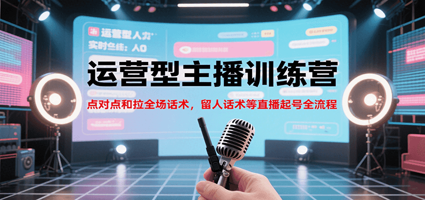 运营型主播训练营，点对点和拉全场话术，留人话术等直播起号全流程(更新8月)-hl998