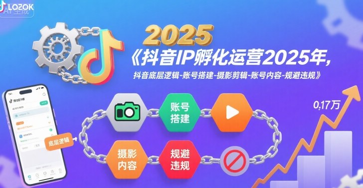 抖音IP孵化运营2025年，抖音底层逻辑-账号搭建-摄影剪辑-账号内容-规避违规-hl998