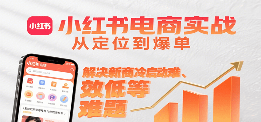 小红书电商实战，从定位到爆单解决新商冷启动难、变现效率低等难题-hl998