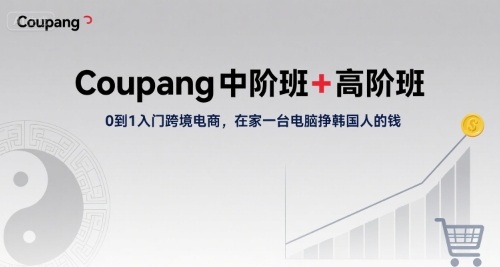 Coupang中阶班+高阶班，0到1入门跨境电商，在家一台电脑挣韩国人的钱-hl998