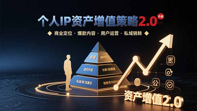 个人IP资产增值策略2.0 拆解商业定位/爆款内容/用户运营/私域销转四大模块-hl998