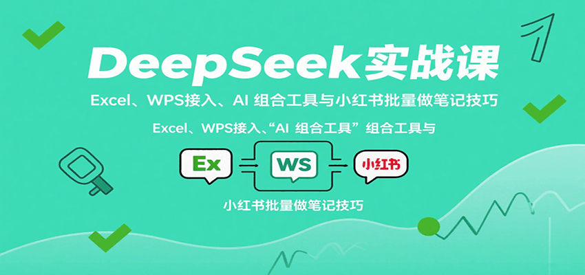 DeepSeek实战课：Excel、WPS接入、AI 组合工具与小红书批量做笔记技巧-hl998