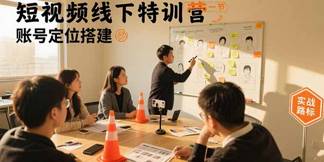 短视频线下特训营：账号定位搭建/口播号拍摄剪辑/直播间流量入口/变现实战-hl998