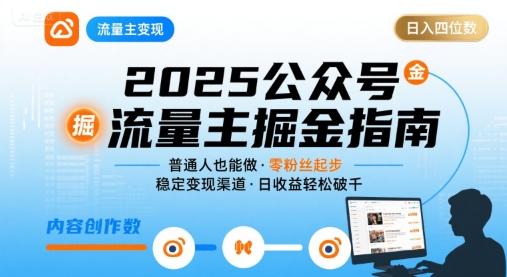 公众号流量主变现项目2025，普通人也能通过这个项目日入四位数-hl998