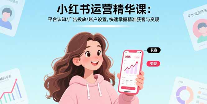 小红书运营精华课：平台认知/广告投放/账户设置,快速掌握精准获客与变现-hl998