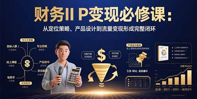 财务IP变现必修课：从定位策略、产品设计到流量变现形成完整闭环-hl998
