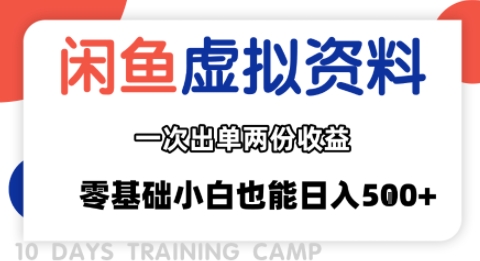 闲鱼虚拟资料新变现玩法，信息差项目，一次出单两份收益，无需囤货，可批量矩阵，零基础小白也能日入多张-hl998