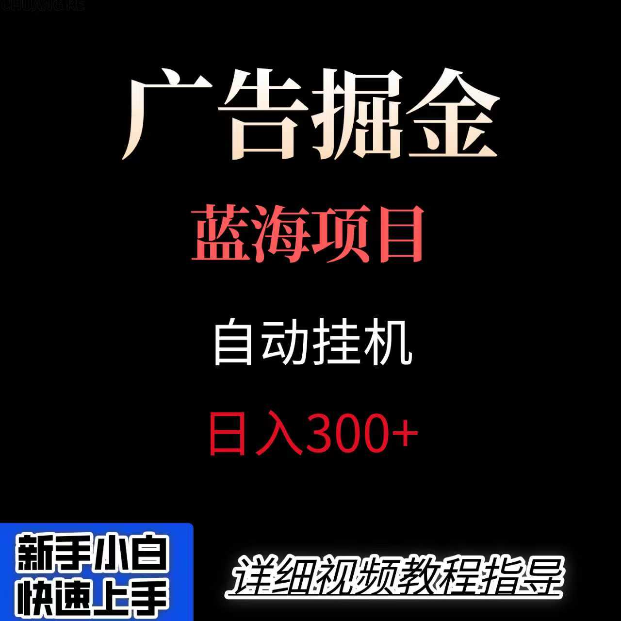 广告自动挂机掘金项目，小白轻松入手，迈出实现副业收入大于主业收入的一步-hl998