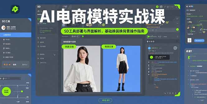 AI电商模特实战课，SD工具部署与界面解析，基础换装换背景操作指南-hl998