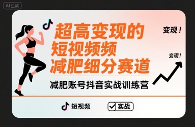 超高变现的短视频减肥细分赛道，减肥账号抖音实战训练营-hl998