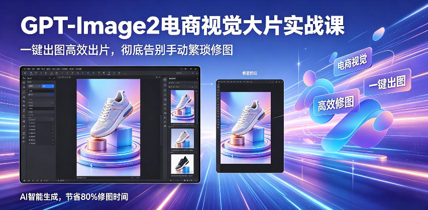 GPT-Image2电商视觉大片实战课，一键出图高效出片，彻底告别手动繁琐修图(更新)-hl998