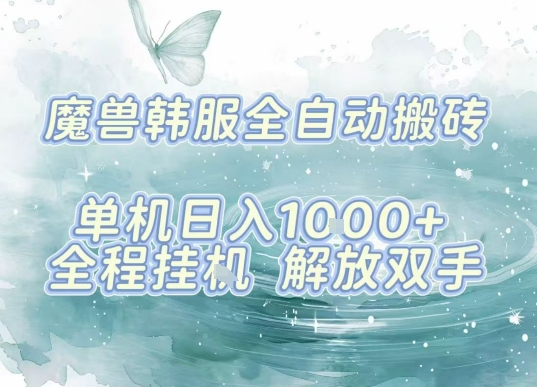 最新韩服游戏搬砖，单机日入1k+，全自动运行挂G项目，解放双手【揭秘】-hl998
