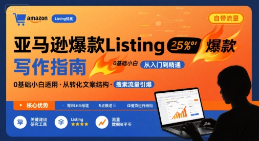 亚马逊爆款Listing写作方法，亚马逊0基础小白也能写爆款自带流量的Listing-hl998