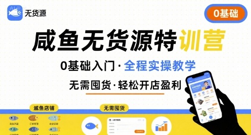 无货源特训营，0基础带你玩转咸鱼无货源-hl998
