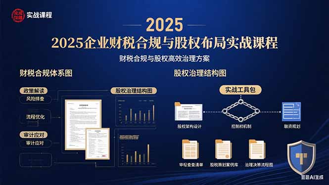 2025企业财税合规与股权布局的实战课程：财税合规与股权高效治理方案-hl998