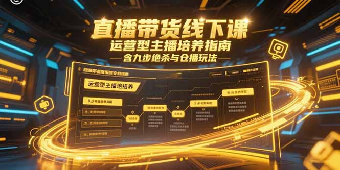 直播带货线下课，运营型主播培养指南，含九步绝杀与仓播玩法-hl998
