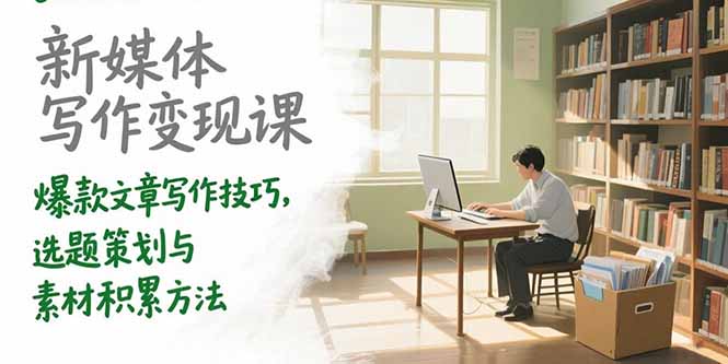 新媒体写作变现课，爆款文章写作技巧，选题策划与素材积累方法-hl998