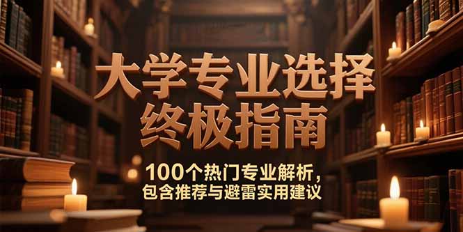 付费文：大学专业选择终极指南,100个热门专业解析,包含推荐与避雷实用建议-hl998