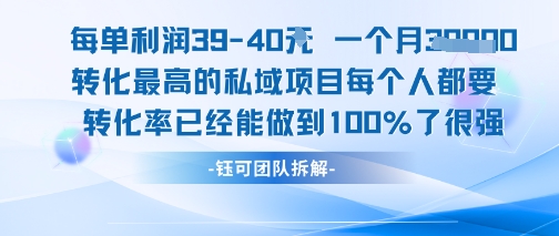 每单利润40一个月7k+转化最高的私域项目，每个人都要的产品转化率已经能做到100%-hl998
