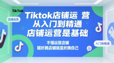 Tiktok店铺运营从入门到精通，店铺运营是基础，不懂运营店铺，瞎折腾店铺就是折腾自己-hl998
