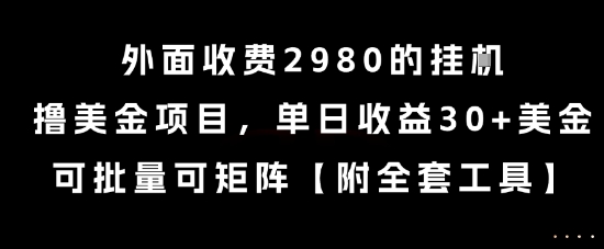 外面收费2980的挂G撸美金项目，单日收益30+美金，可批量可矩阵【揭秘】-hl998