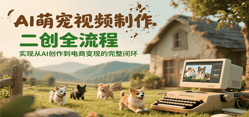 AI萌宠视频制作二创全流程，实现从AI创作到电商变现的完整闭环-hl998