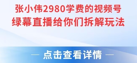 张小伟2980付费额视频号绿幕直播给你们拆解玩法-hl998