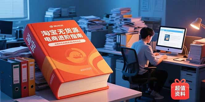 淘宝无货源电商进阶指南，包含新人课、进阶课，配套资料，蓝海选品等-hl998