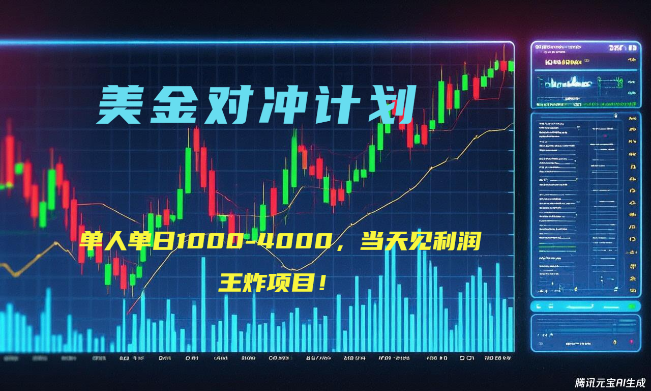 2025年最暴力项目“美金先登计划”最新最强对冲战法，每日实际收益1K-4K-hl998