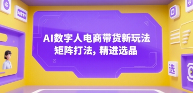 AI数字人电商带货新玩法，矩阵打法，精进选品-hl998