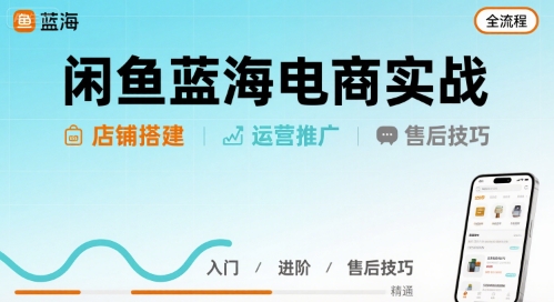闲鱼蓝海电商实战，店铺搭建运营售后全流程-hl998