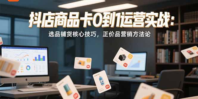 抖店商品卡0到1运营实战：选品铺货核心技巧，正价品营销方法论-hl998