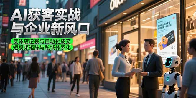 AI获客实战与企业新风口，实体店逆袭与自动化成交 短视频矩阵与私域体系化-hl998