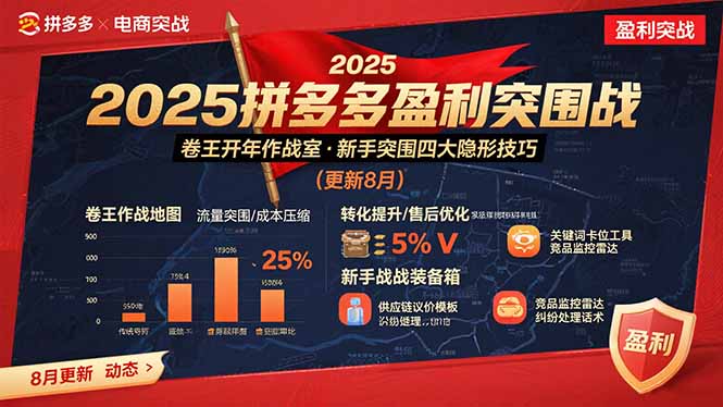 2025拼多多盈利突围战：卷王开年作战室，新手突围四大隐形技巧(更新8月-hl998