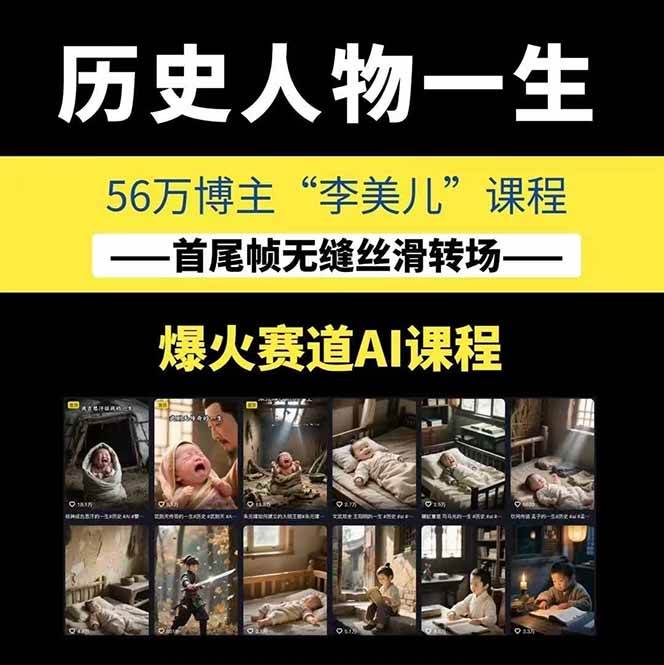 图片[1]-AI历史人物短视频创作，含IP打造、首尾帧无缝转场、智能体视频制作等核心教学内容-hl998