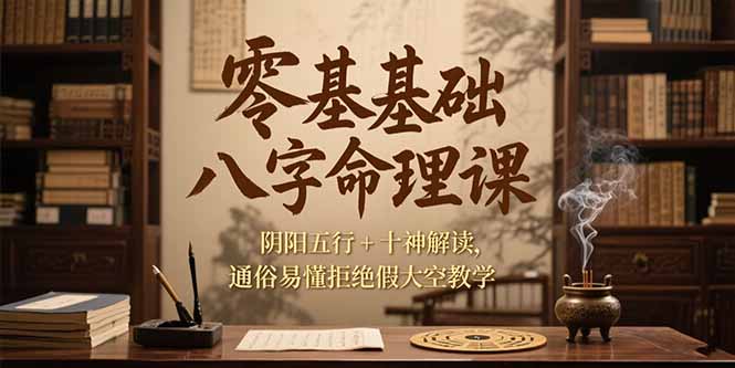 零基础八字命理课，阴阳五行+十神解读，通俗易懂拒绝假大空教学-hl998