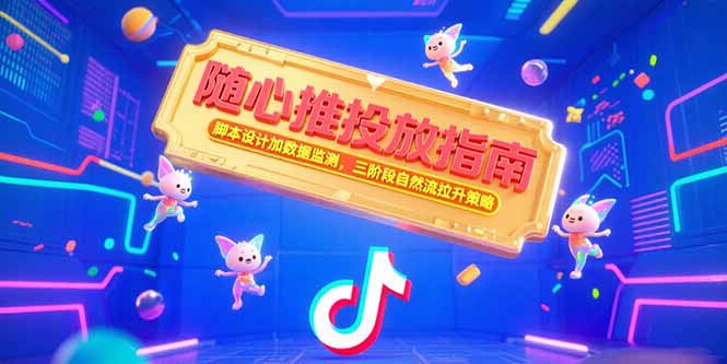 随心推投放指南，脚本设计加数据监测，三阶段自然流拉升策略-hl998