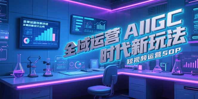 全域运营AIGC时代新玩法，文案封面设计公式，短视频运营SOP-hl998