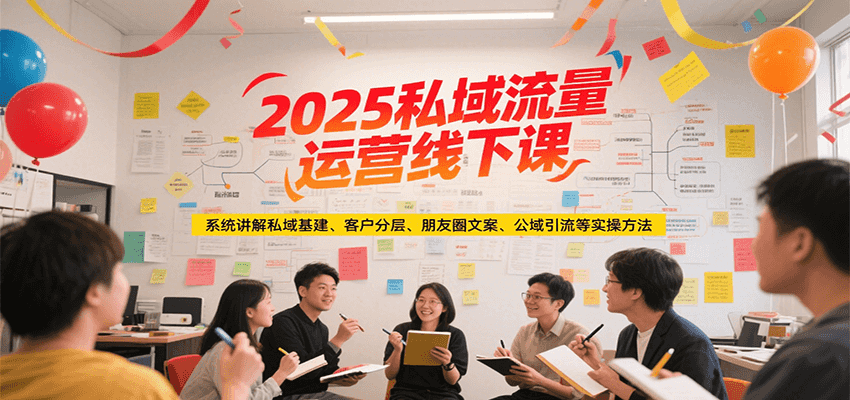 2025私域流量运营线下课，系统讲解私域基建/客户分层/朋友圈文案/公域引流等实操方法-hl998
