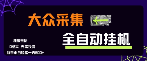 大众采集全自动玩法，新手小白轻松一天5张+，操作简单零成本【揭秘】-hl998