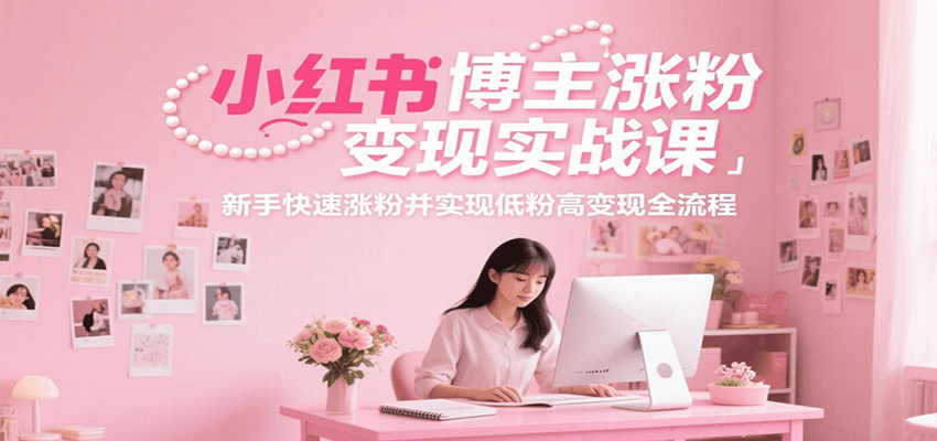 小红书博主涨粉变现实战课，新手快速涨粉并实现低粉高变现全流程-hl998