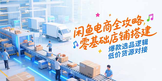 闲鱼电商全攻略，零基础店铺搭建，爆款选品逻辑，低价货源对接-hl998