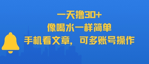 一天撸30+，像喝水一样简单，手机看文章，可多账号操作-hl998