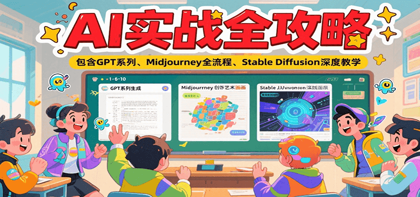 AI实战全攻略，包含GPT系列、Midjourney全流程、Stable Diffusion深度教学-hl998