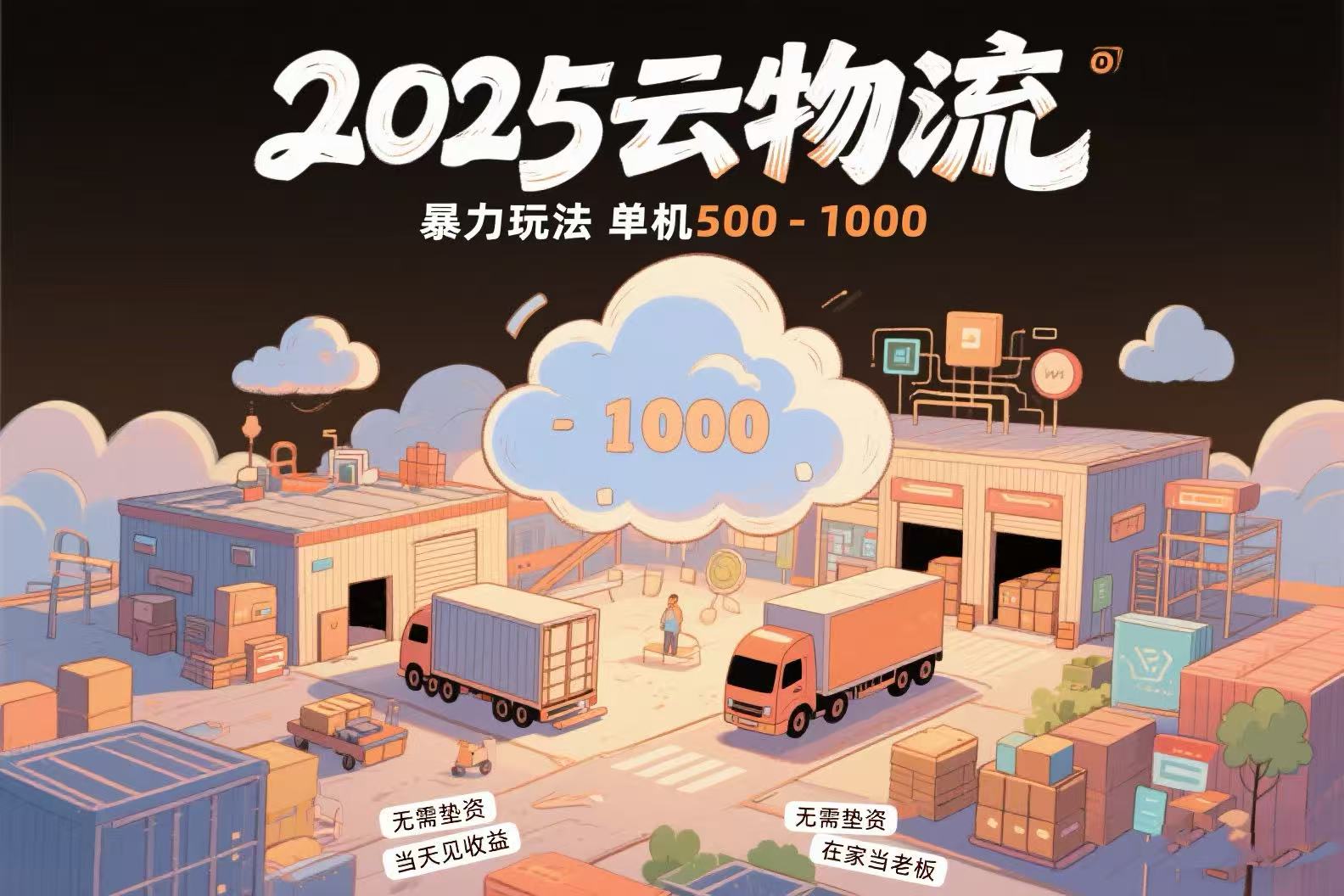 云物流赚差价，项目纯利润500~1000，无需垫资，当天到账。不需要有车，...-hl998